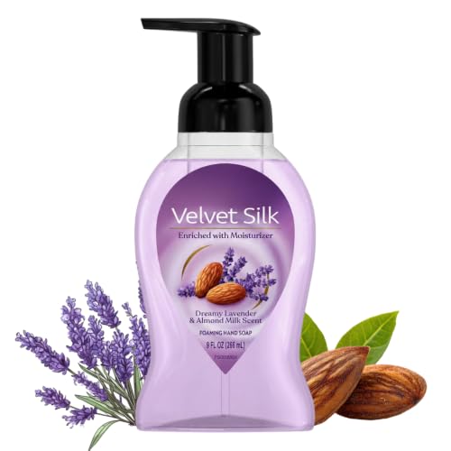 Velvet Silk Foaming Hand Soap, Lavender & Almond Milk, 9 fl oz image 2