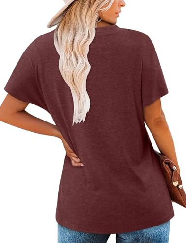 KISSMODA Summer Short Sleeve T Shirt Loose Fit Casual Dressy Women Top 2025 Trendy Ladies Fashion Blouses(S-3XL)