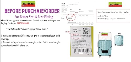 Image of Transparent Protective Zipper PVC Dust Proof Cover for Luggage /Suitcase Trolley Bags (Hard Luggage, 26 inch Suitable for 67,68,69 CM)