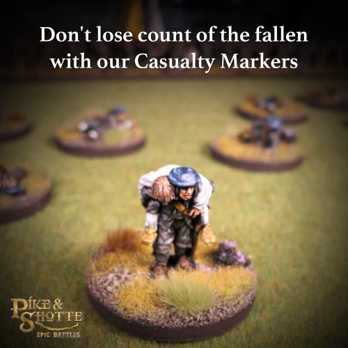 Wargames Delivered - Pike & Shotte Epic Battles- Casualty Markers- 28Mm Miniature Wargaming Include 18 Casualty Markers Use To Mark The Fallen Soldiers, Digital Bundle- Action Figures By Warlord Games #TOP3