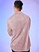 WDIRARA Men's Sheer Mesh See Through Glitter Button Front Long Sleeve Shirt Tops Pink Solid L