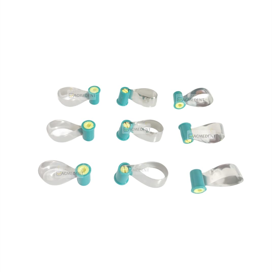 Dental Retainer and Matrix Bands Green Flat Angle with Wings 24pcs/Box