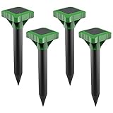 WARDBES Solar Maulwurfschreck,Maulwurf vertreiber 4 Stück,Um wühlmäuse zu vertreiben,Ultraschall Maulwurfschreck für Vertreiben Wühlmäuse,wühlmäuse vertreiben,Maulwürfe vertreibens,Wühlmausschreck