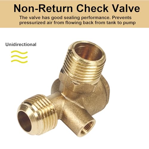 BE-TOOL Non-Return Check Valve 3-Way Air Compressor Valve for Direct Air Compressor (Female, 1/2"x1/2"x1/8") by BE-TOOL - Image 3
