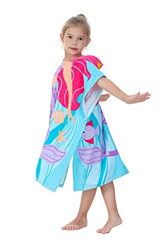 Athaelay Kids Bath Towels With Hood For Boys Girls Cotton Beach Towel Oversize Extra Size Super Soft Absorbent (Mermaid) #TOP2