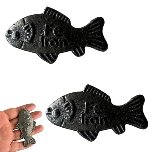Iron de Fish, Iron de Fish for Iron Deficiency, 2 Pack Cast Iron de Fish, Support for Vegans and Iron Deficiency, 7x4cm, 70g Each