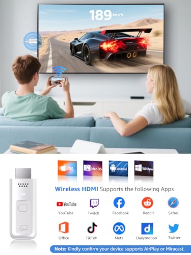Image of Wireless HDMI Display Dongle Adapter, iShare iOS Wireless HDMI Extender Receiver, Plug & Play Screen Mirroring for iPhone /iPad /Android /PC to HDTV /Projector /Monitor, AirPlay & Miracast, for Office Use