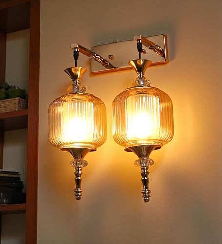 Image of ELAINTE Premium Wall Light | | Elegant Glass Wall Lamp for Living Room & Hallway | 3 Years Warranty | Free Bulb (Elara-Single)