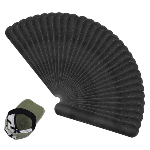 60 PCS Hat Sweat Liner,Prevents Stains Absorbent Shields Protector Bands,Absorbing Pad Hat Sweat Protector,Disposable Cap Liners Protection Sweatband for Baseball Golf Cap Women Men (Black)