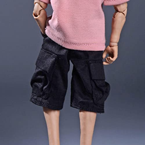 Deevoka 1/12 Scale Male Figure Cargo Pants Athletic Shorts With Extra Pockets For 6Inch Male Soldier Figures Body Accessory, Black #TOP4