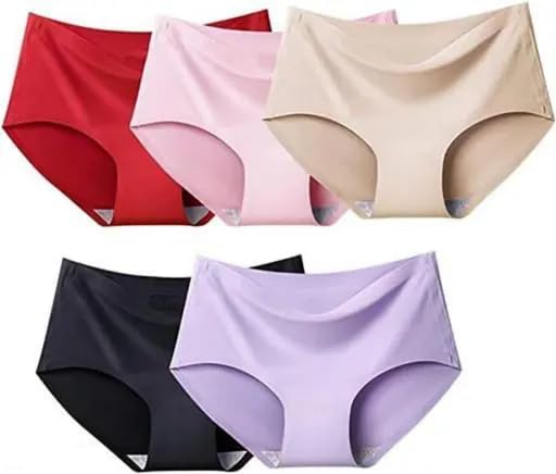 geifa Women’s Seamless Hipster Underwear No Show Panties Invisibles Briefs Soft Stretch Bikini Underwears Plus Size Pack of 5-picture-17