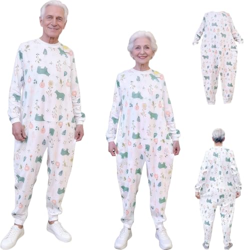 Image of Unisex Jumpsuit with Back-Zipper,Suitable for Incontinence Care,Alzheimer's Patients,Seniors,Dementia Patient