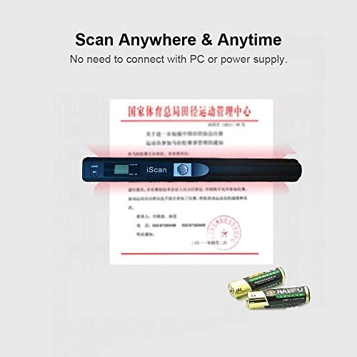 Scanner portátil Mini scanner portátil de documentos Scanner A4 de livros Formato JPG e PDF 300/600/
