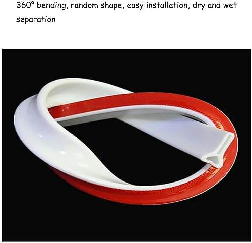 Barrière d'eau en silicone auto-adhésive pour douche et salle de bain