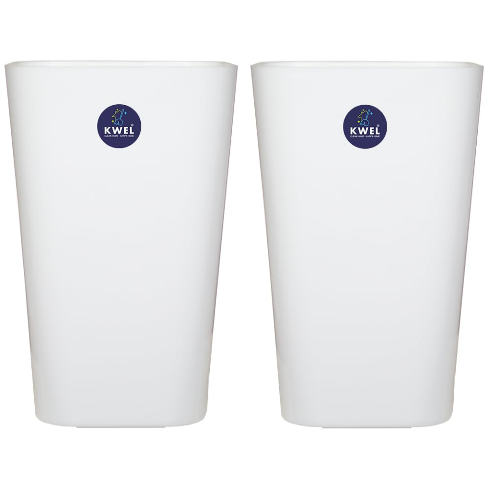 KWEL Elit11 Decor Pots for Indoor & Outdoor Plants, Home, Office Decor, Color Glossy Carbon White (Pack of 2)