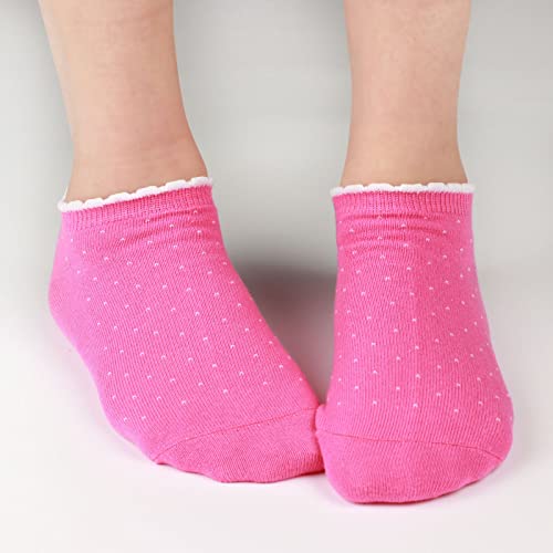 Cotton Day Kids Girls Fashion Low Cut Ankle Shorty Socks Pink Blue Gray 8-10 Years (Size 10 Spotty) #TOP1
