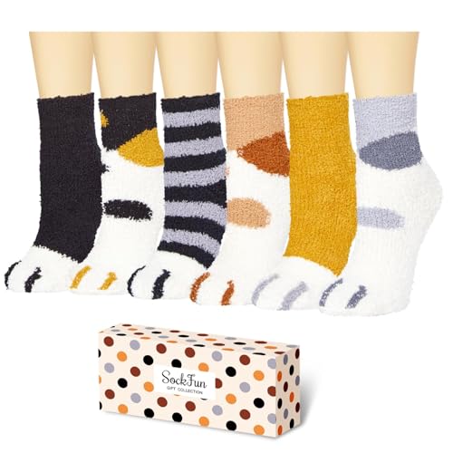 Image of Fuzzy Socks for Women - Fleece Sleep Soft Cozy Animal Socks, Christmas Stocking Stuffers