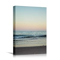 Canvas Wall Art Seashore View Beach Beach Blue Coastal Cool Photography Relax/Calm - 12x18 inches