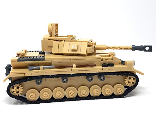 Modbrix WW2 Bausteine Panzer IV inkl. 3 Minifiguren Soldaten, 543 Klemmbausteine – Bild 3