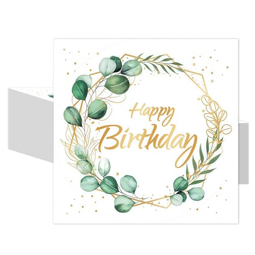 Serviettes Anniversaire, Serviette Papier Anniversaire 40 Pièces, Serviette Papier Vert Sauge Eucalyptus, Deco Table Anniversaire Élégante, Serviettes...