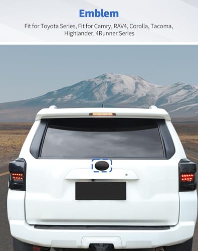 Image of for Toyota Emblem Rear Tailgate Badge Emblem Logo Cover Trim Fit for Toyota Series, for Camry, RAV4, Corolla, Tacoma, Highlander, 4Runner Series, 5.27x3.7 inches, Carbon Fiber