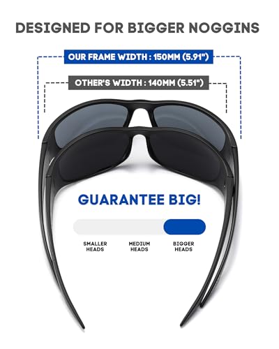 XXL Size Extra Large 150MM Wrap Around Sport Polarized Sunglasses for Big Wide Heads Men TR90 Running Cycling Glasses2