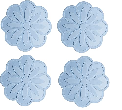 Image of Silicone Trivets Mats, Silicone Hot Mats Set, Silicone Hot Pads, Silicone Pot Mat for Countertop, Trivet Pads Heat Resistant, Table Placemats (Pack of 4 Blue)