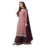 Ropa de mujer Pakistaní Heavy Georgette Sharara Palazzo Vestidos indios cosidos Salwar Kameez Trajes, (choice 2), Talla única