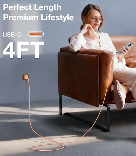 TORRAS USC C to USB C Cable (60W 4FT), Military Grade Tested USB C Charger Cable (Cosmic Orange) - image 7