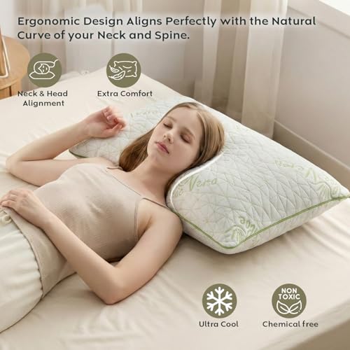 Image of AYKA Premium Aloevera Microfibre Pillow for Sleeping, Set of 4 | 17x27 Inch Hotel Luxury Bed Pillows | 100% Virgin Fiber Fill, Soft & Fluffy | Neck Support for Side, Back & Stomach Sleepers