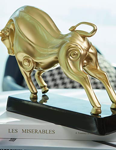 Haucoze Wall Street Bull Statue Sculpture Animal Decor Figurine Polyresin Home Arts Red 12.2 Inch #TOP5