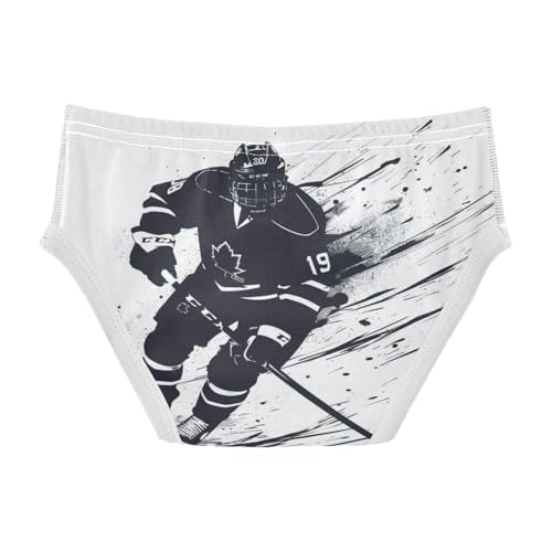 ALAZA Ice Hockey Player Artwork Boys' Briefs Soft Underwear Available in Sizes 2t-8y2