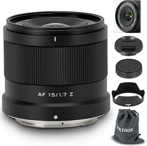 VILTROX Objectif 15 mm F1.7 Air Z pour Nikon Z-Mount, AF 15 mm f/1.7 Ultra Grand Angle Autofocus APS-C Objectif Compatible avec les appareils photo Nikon Z-Mount Z5 Z5II Z50 Z50II Z6 Z6II Z7 Z7II ZFC