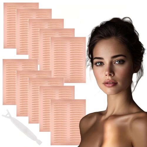 10 sheets Eyelid Tape Stickers Portable Breathable eye tape Natural Self-Adhesive invisible eyelid lift strip (trapezoid)