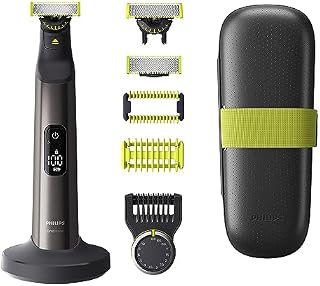 Philips OneBlade Pro 360 twarzy i ciała  elektryczny trymer do zarostu, 2x ostrze 360, 14 długościach, 1x zestaw do ciała, 1x podstawka ładująca, 1x etui podróżne (model QP6651/35)