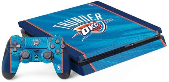 Skinit Decal Gaming Skin Compatible with PS4 Slim Bundle - Officially Licensed 2025 NBA Champions Oklahoma City Thunder Design