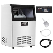 Ice Maker Machine, 80LBS/24H Ice Makers Countertop Ice Capacity, 30LBS Ice Bin, 32 Ice Cubes/Cycle, Commercial Ice Maker Machine Freestanding Ice Maker for Home Bar Party