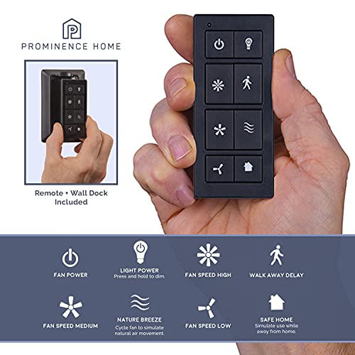 Prominence Home 50745-01 Lincoln Woods Farmhouse Ceiling Fan (3 Speed Remote), 52", Barnwood/Tumbleweed, Aged Bronze #TOP2