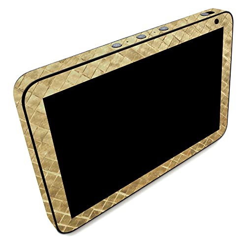 Image of MightySkins Carbon Fiber Skin Compatible with Amazon Echo Show 8 (Gen 2) - Gold Tiles | Protective, Durable Textured Carbon Fiber Finish | Easy to Apply | Made in The USA