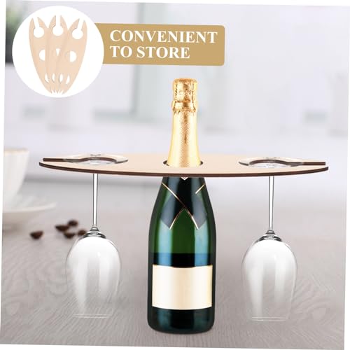 Soporte para botellas de vino estilo rústico madera 3 pcs miniatura 4