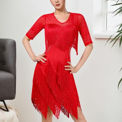 Robe latine à franges dynamiques et paillettes pour scène officielle - 3