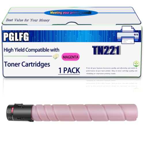 Image of KYTGV Compatible for Konica Minolta TN221 Toner Cartridges Work for Bizhub C 227 Bizhub C 287 Printers, High Yield 24000 Pages, with Chip (1 Pack Magenta)