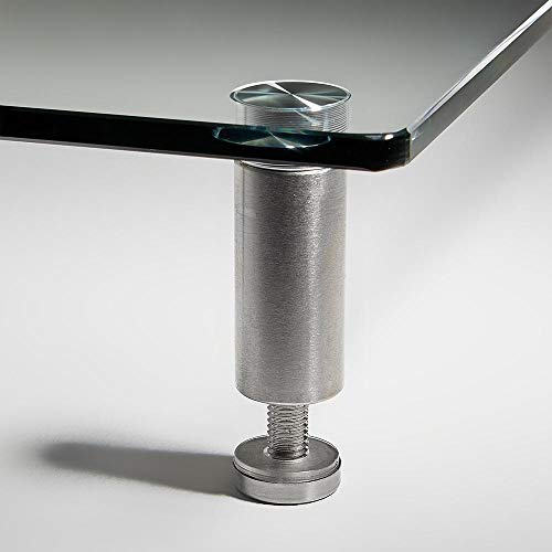 VonHaus Extra Large Glass Monitor Stand Riser 39.5" Desktop Stand with Adjustable Height Perfect for Double Computer Screens at Home and Office - Dual Monitor Capacity