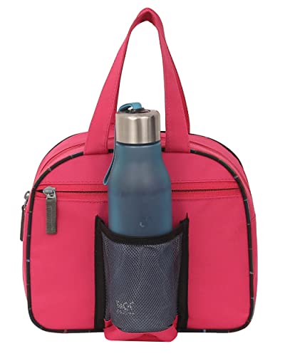 Image of STRONG LIFE Polyester Tiffin Picnic Work School Office Lunch Bag for Kids with Bottle Holder (Pink)