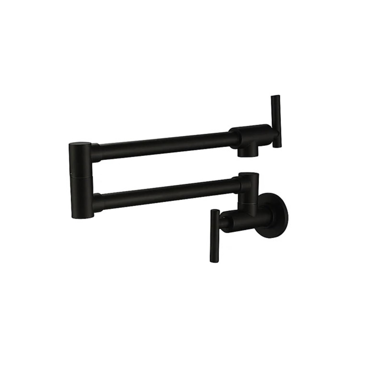 Ewsdsfs Matte Black Kitchen Mixer Sink Tap Chrome Brushed Nickel Wall Mounted Pot Filler Faucet With 24" Double Jointed Swinging Spout(Matte Black)
