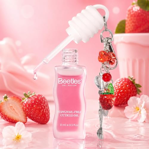 Image of Beetles Cuticle Oil for Nails, Strawberry Scent with Charm, Non-Greasy