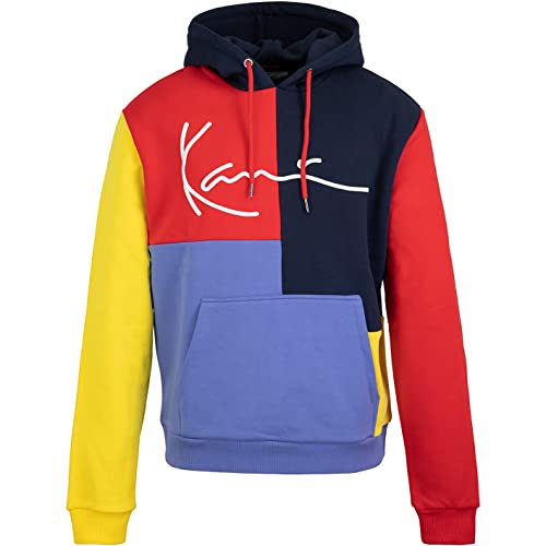Karl Kani Signature Block Hoody (L, Navy/Yellow/red)