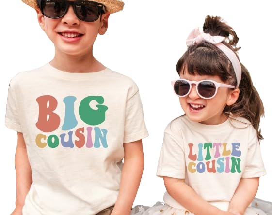 Retro Multicolor Cousin Crew Shirt, Big Cousin Shirt, Biggest Cousin Tee, Little, Middle Cousin T-Shirts, Family Matching Shirt, Cousin Matching Shirt, Gift for Cousins, New to the crew
