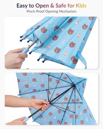 Image of Destinio Umbrella for Kids; Stylish & Cute, Child Safe, 100% Waterproof; Kids Umbrella for Girls, Boys and Baby
