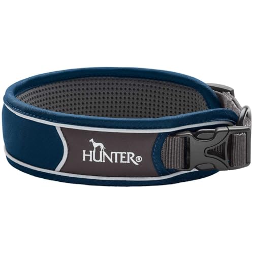 HUNTER DIVO Hundehalsung, Nylon, S, dunkelblau/grau